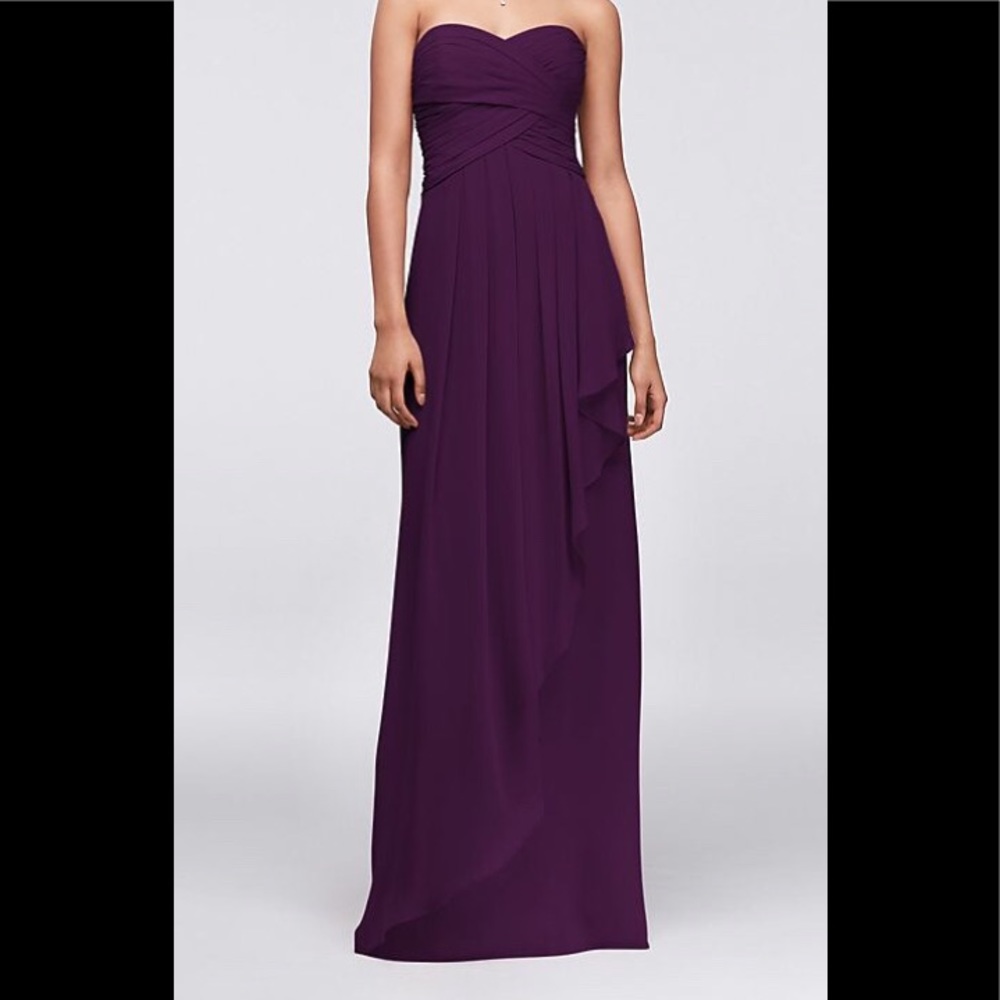 New Long Strapless Plum Dress size14